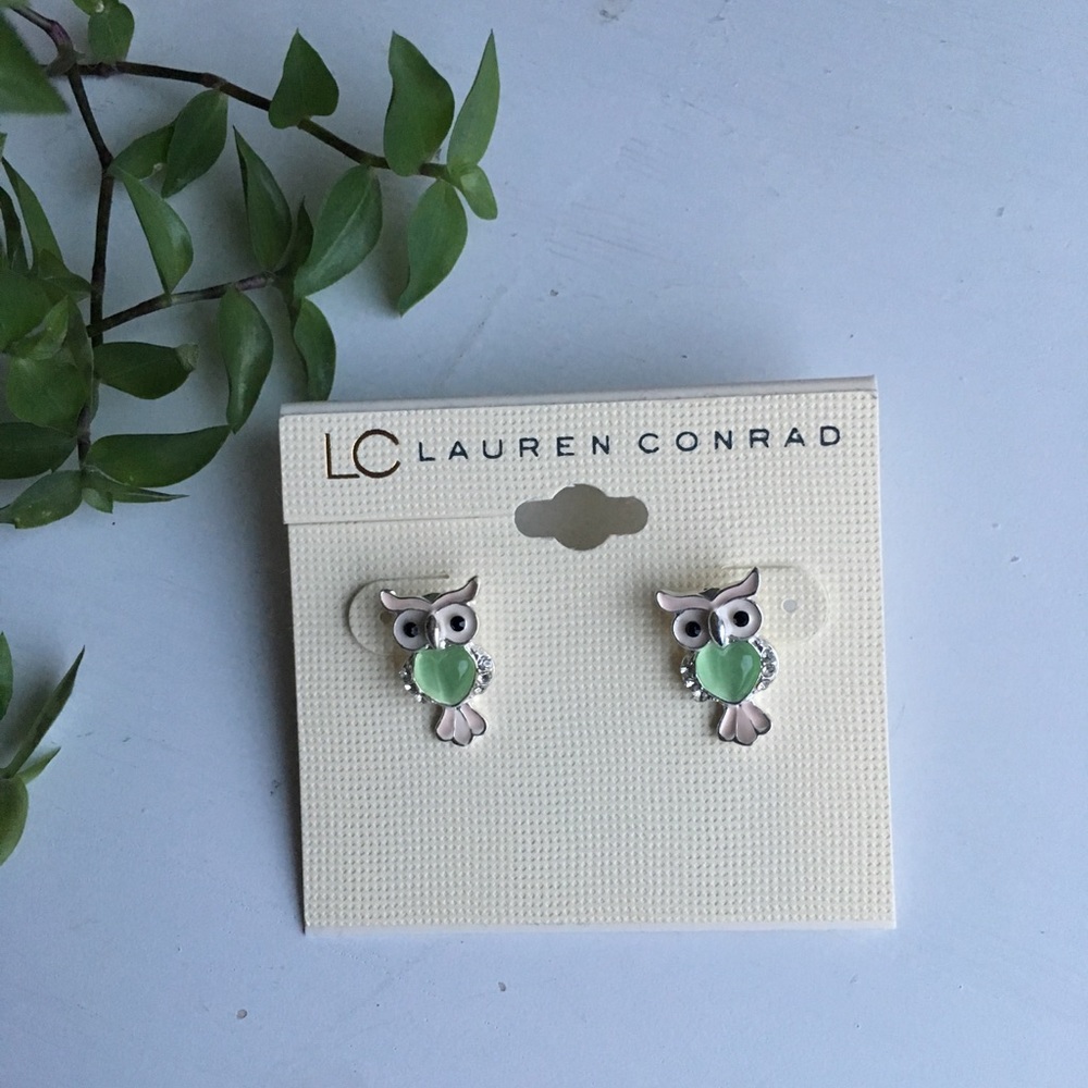 LC Owl Earrings mint green